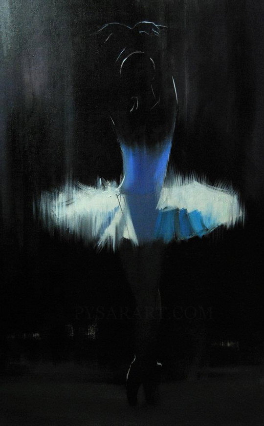 540x873 Gift For Her Black And White Painting Print Of Ballerina, Giclee - Black Ballerina Painting