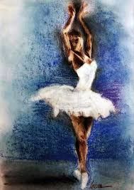 189x267 A Paintings Ballet - Black Ballerina Painting