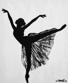 236x289 Black And White Paintings - Black Ballerina Painting