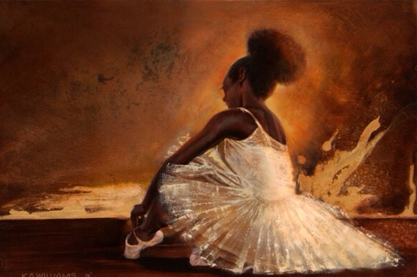 588x390 Ballerina Noir By K.a. Williams Ii The Black Art Depot - Black Ballerina Painting