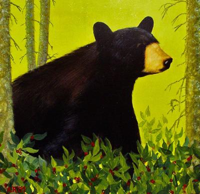 400x387 Black Bear - Black Bear Painting