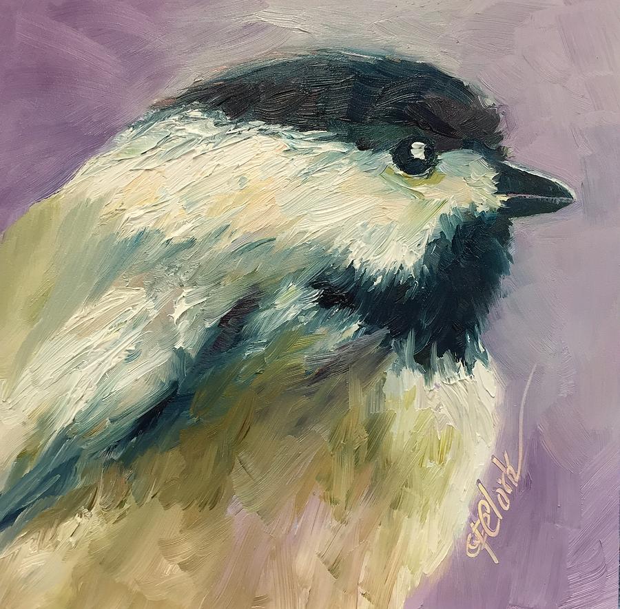 900x885 Black Capped Chickadee Painting By Donna Pierce Clark - Black Capped Chickadee Painting
