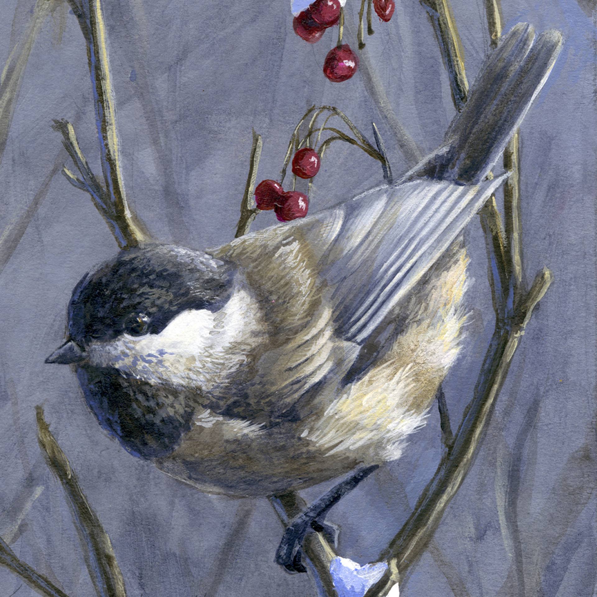 1920x1920 Saatchi Art Winter Harvest 2 - Black Capped Chickadee Painting