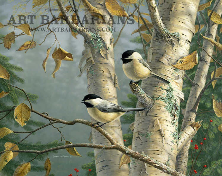 750x596 Wildlife Art Prints Plus Original Paintings With A Wide Selection - Black Capped Chickadee Painting