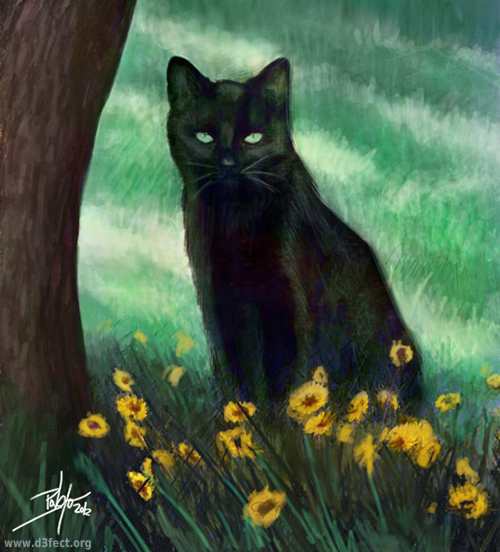 500x552 Speed Painting - Black Cat Painting