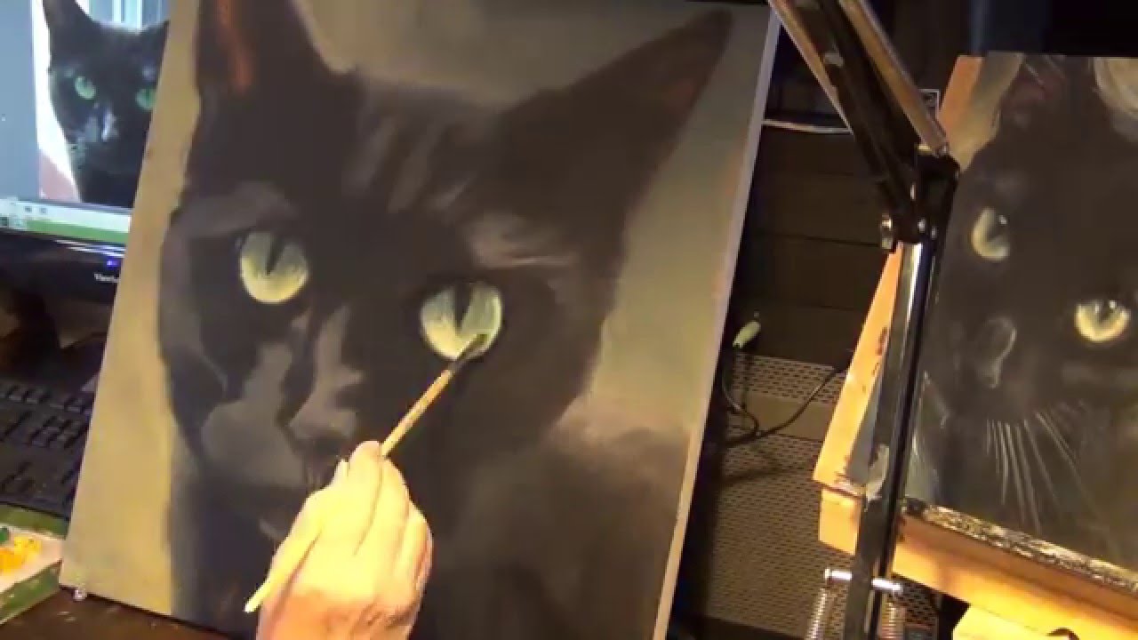 1280x720 Betty's Manny - Black Cat Painting