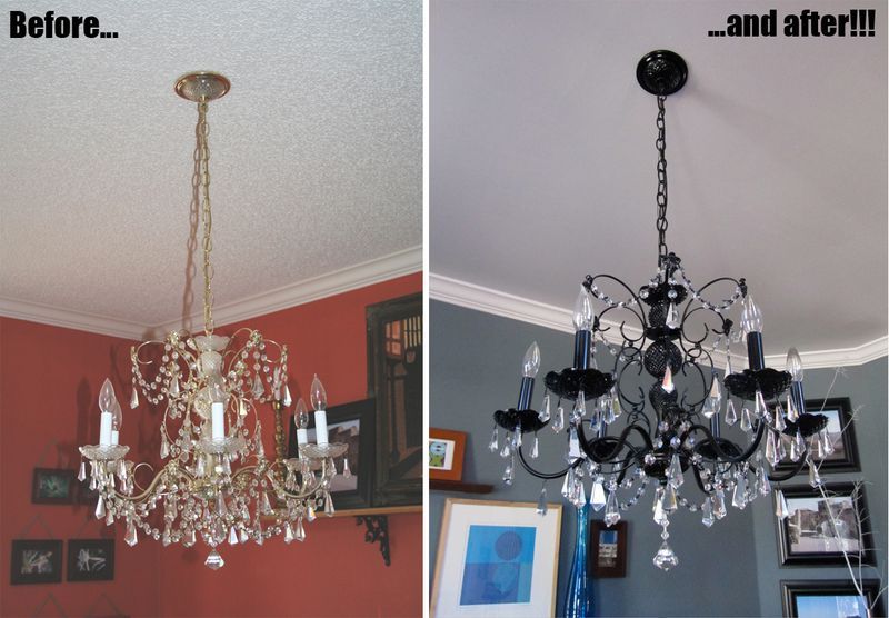 800x556 Before And After Diy - Black Chandelier Painting