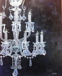 244x300 Black Chandelier Paintings - Black Chandelier Painting