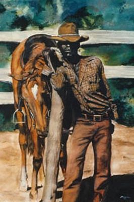 266x400 Black Cowboy By Thomas Freightman Theforgottencowboys - Black Cowboy Painting