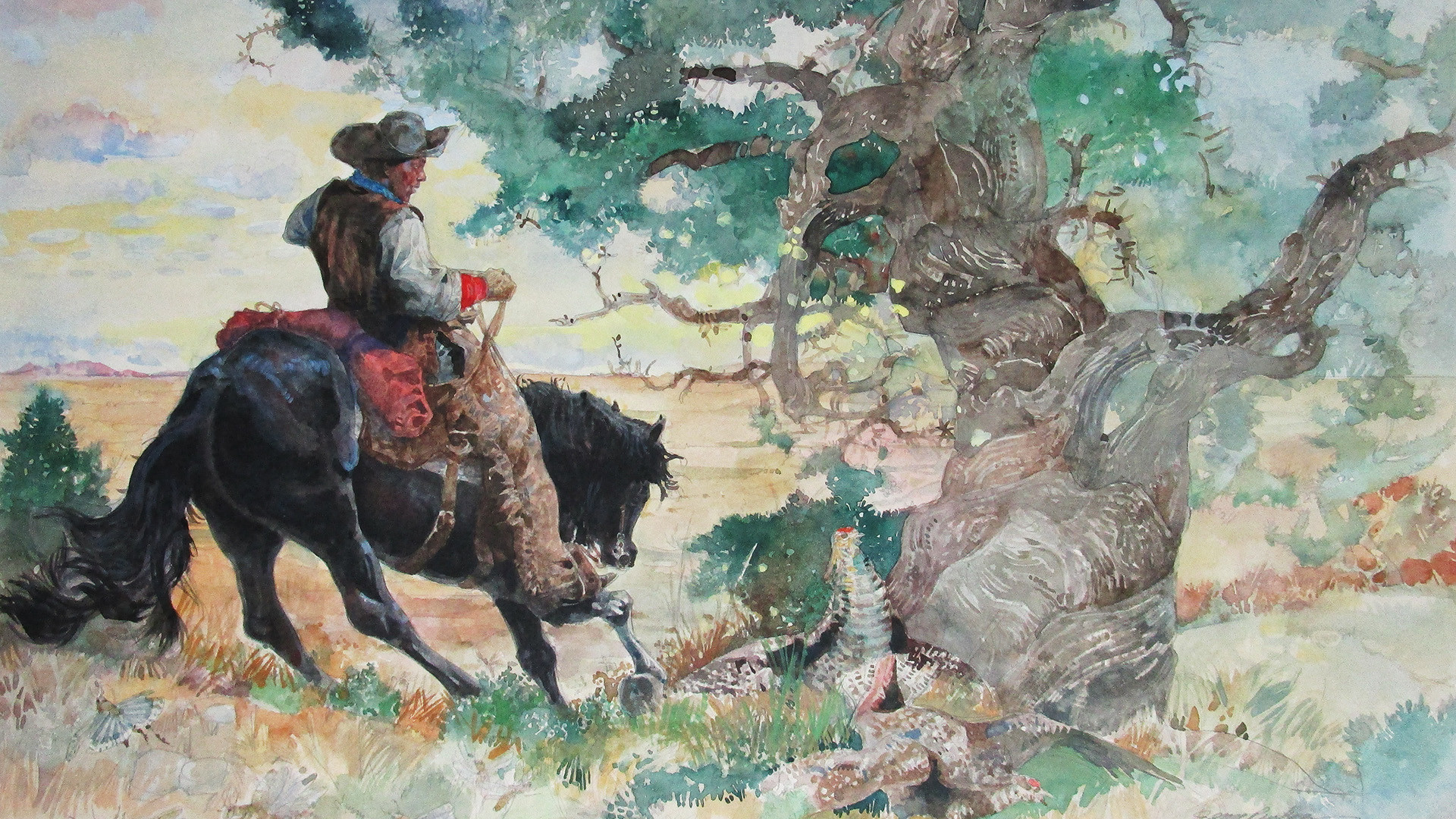 1920x1080 The Long Ride Home The African American Cowboy Experience - Black Cowboy Painting