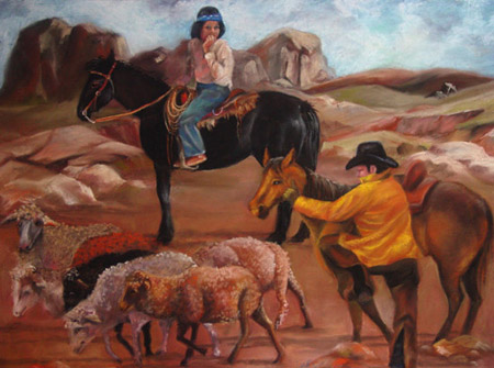 450x335 Artistic Insights Prints - Black Cowboy Painting