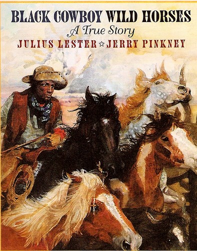 394x500 Black Cowboy, Wild Horses - Black Cowboy Painting