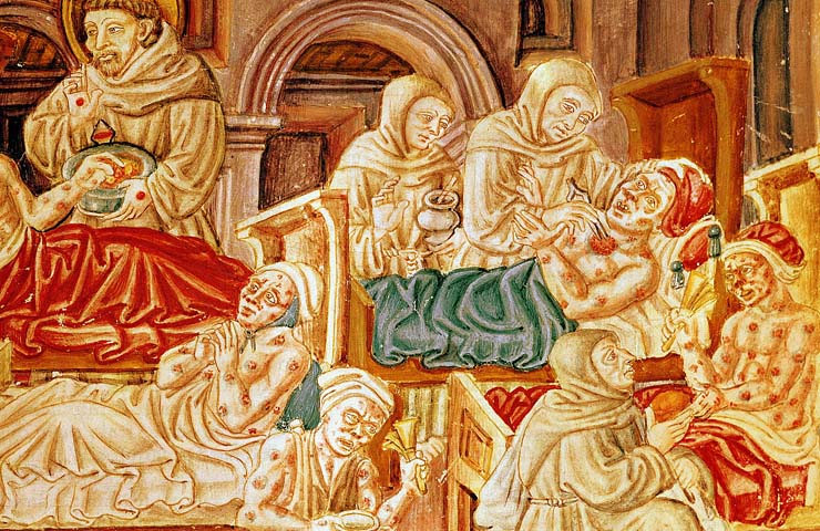 740x480 Painting During The Plague Of Black Death Time - Black Death Painting