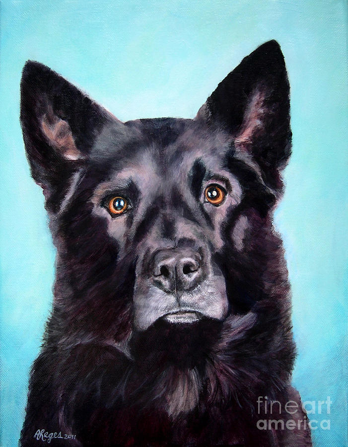 701x900 Does This Include Me Black Dog Painting By Amy Reges - Black Dog Painting