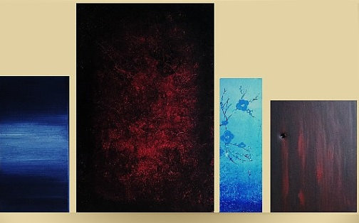 504x314 Heather R. Lange Art Multi Canvas Painting Art Black Dot By - Black Dot Painting