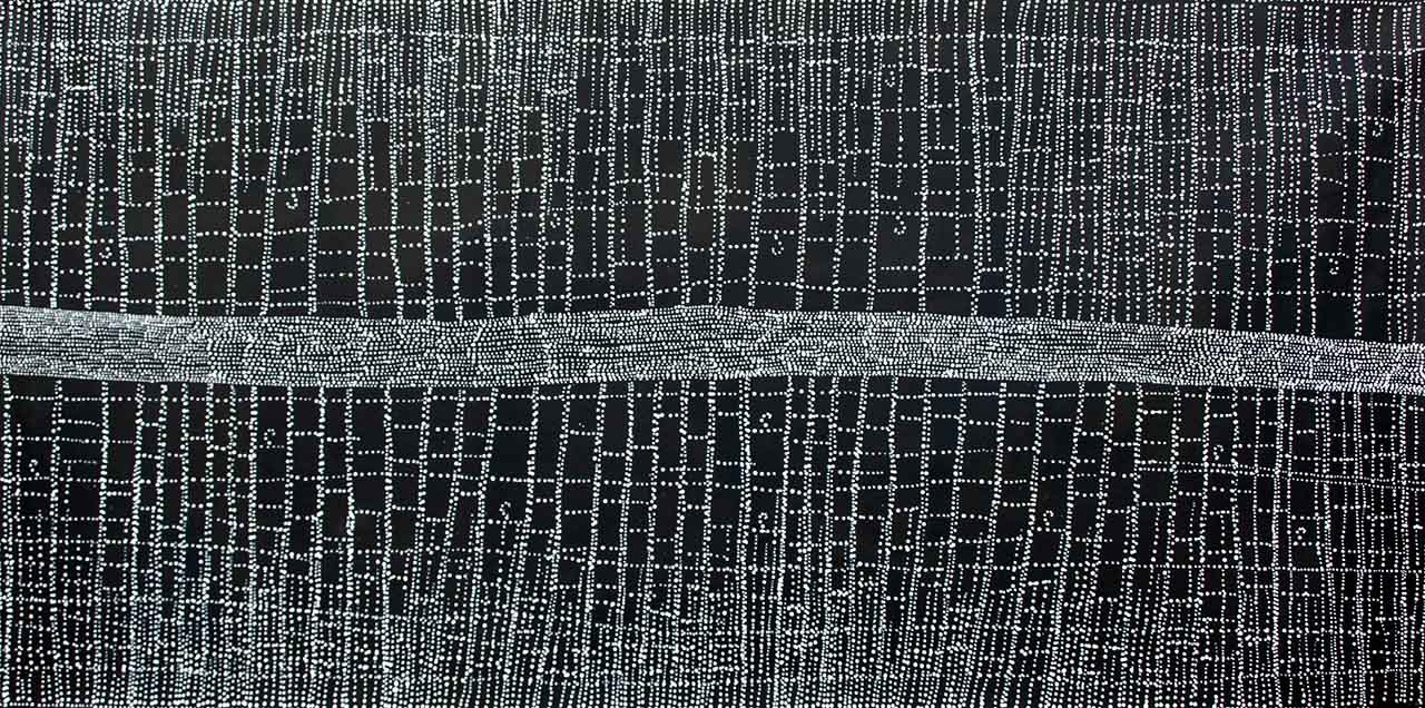 1280x636 In Black And White Aboriginal Art - Black Dot Painting