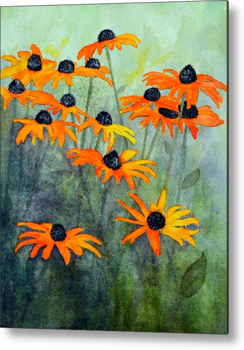 494x707 Black Eyed Susans Metal Print By Moon Stumpp - Black Eyed Susan Painting