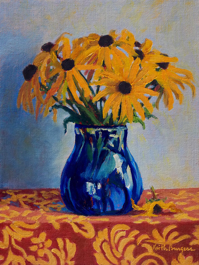 675x900 Black Eyed Susans Painting By Keith Burgess - Black Eyed Susan Painting