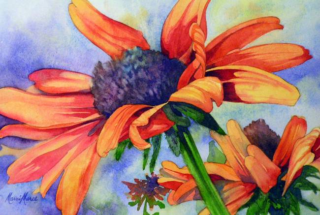 650x437 Stunning Black Eyed Susan Watercolor Painting Reproductions - Black Eyed Susan Painting