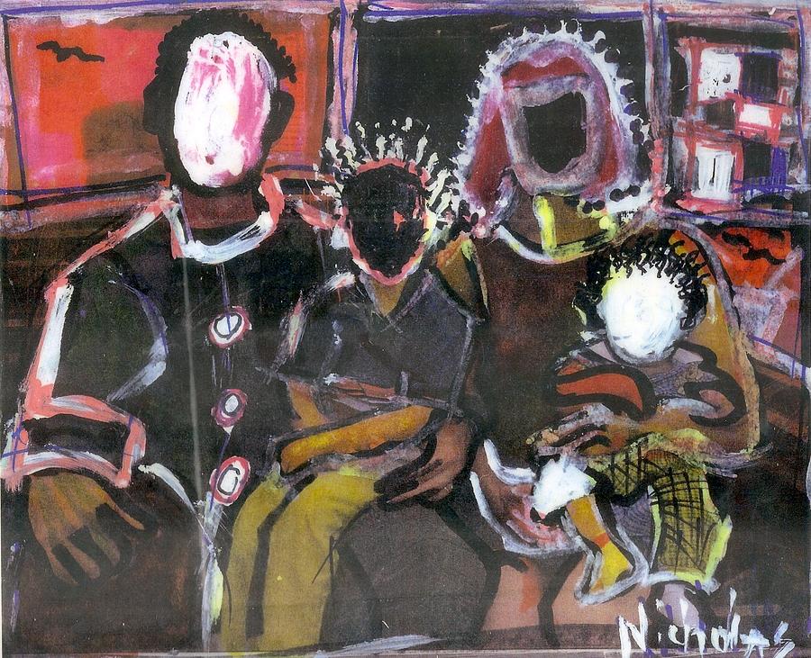 900x731 Black Family Painting By Nick Banks - Black Family Painting