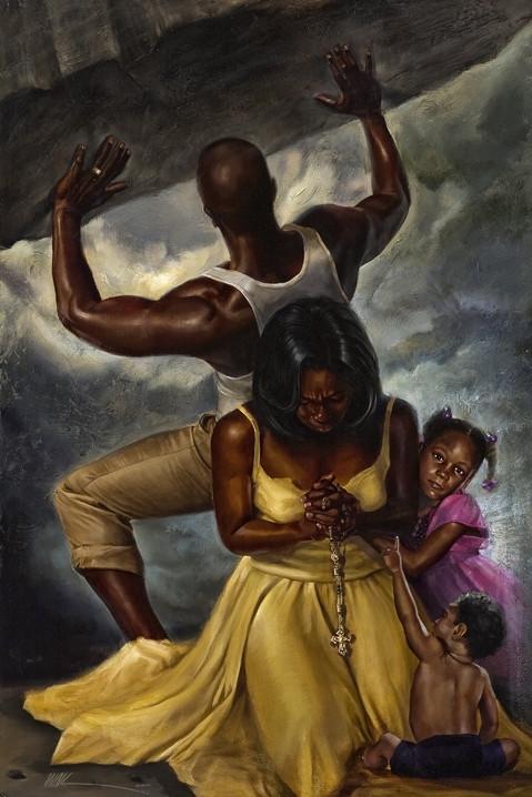 479x718 Behind Every Great Man - Black Family Painting