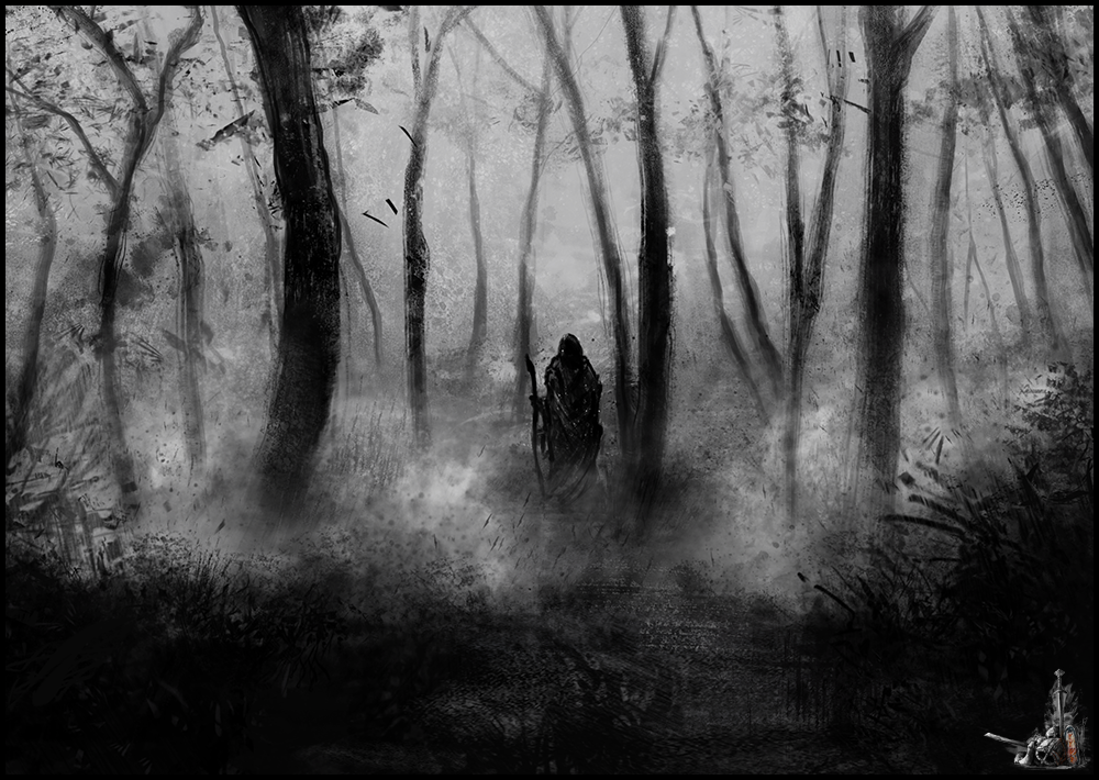 1000x710 Dark Forest By Narcotic Nightmares - Black Forest Painting