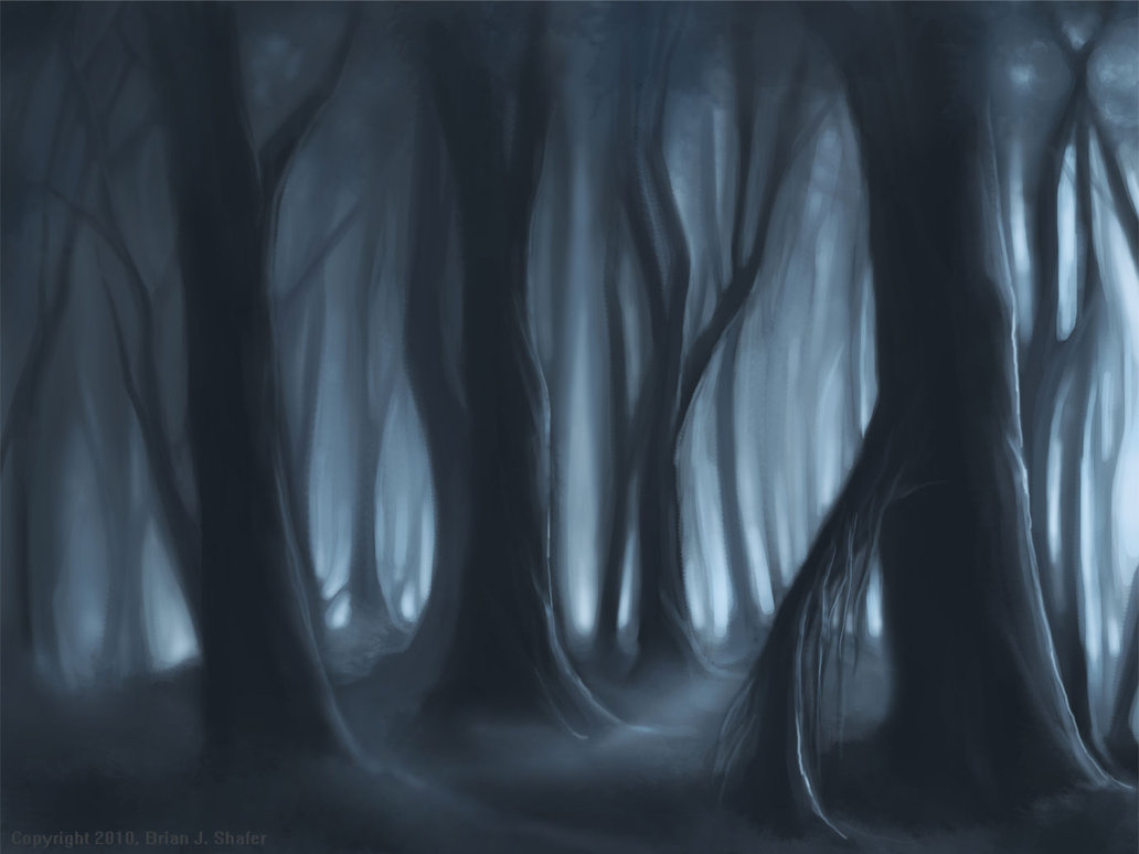 1032x774 The Dark Forest By Mythocraft - Black Forest Painting