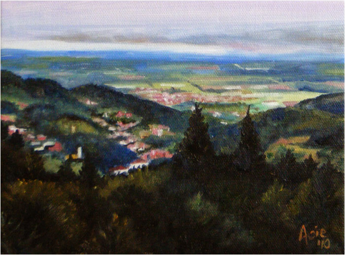 700x518 Art De Joie Germany Landscape Oil Painting, Black Forest View - Black Forest Painting
