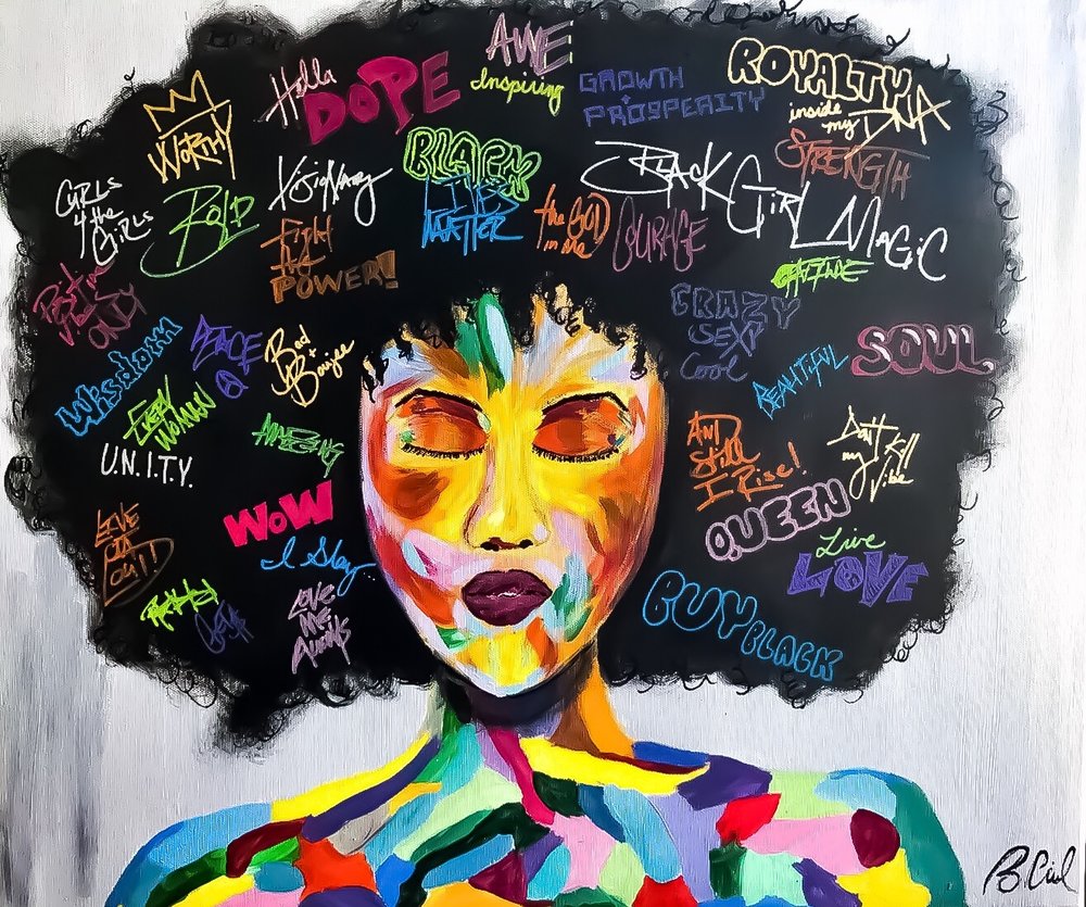 1000x835 Something Black Girl Rockish Bcivl Art - Black Girl Painting