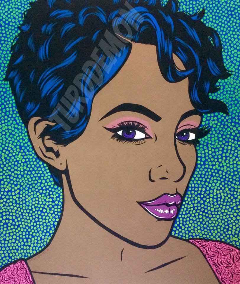 812x960 4ft X 4ft Pop Art Original Comic Woman Girl Painting Black Model - Black Girl Painting