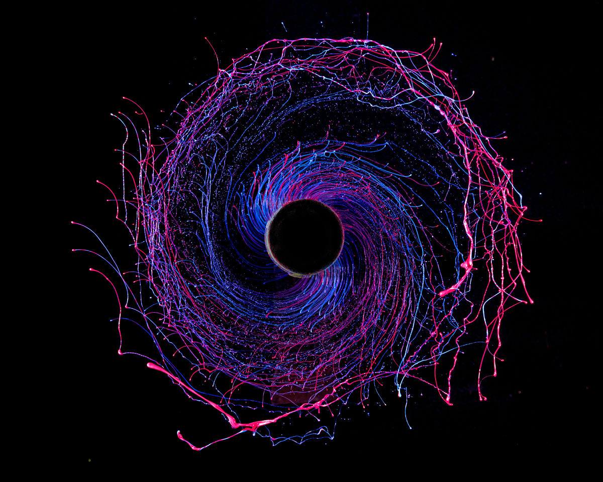 1200x960 Colorful Black Hole Made With Drill And Acrylic Paint - Black Hole Painting