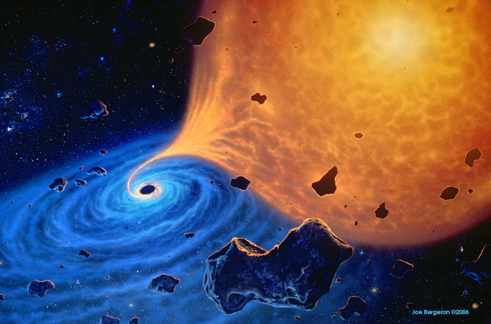 1000x661 Black Hole And Red Giant - Black Hole Painting