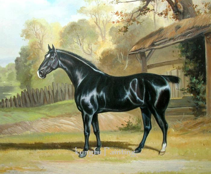 700x576 Buy Horse Painting - Black Horse Painting