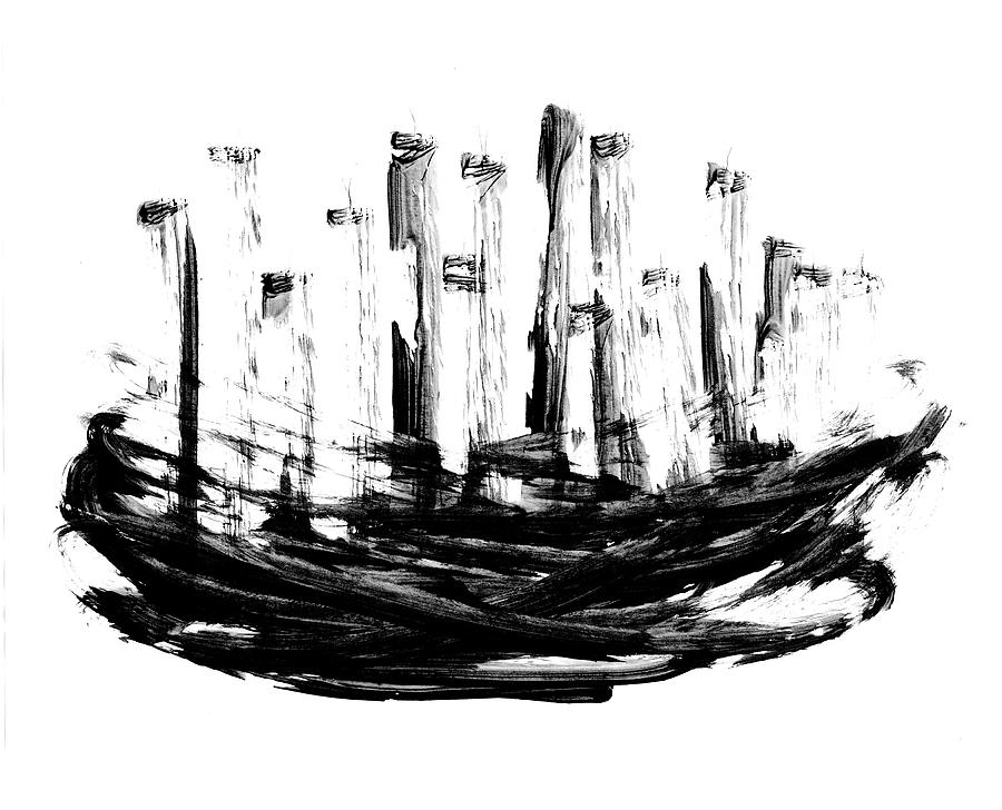 900x728 Sensitive China Ink Paintings 3 Painting By Arts Of Chet - Black Ink Painting