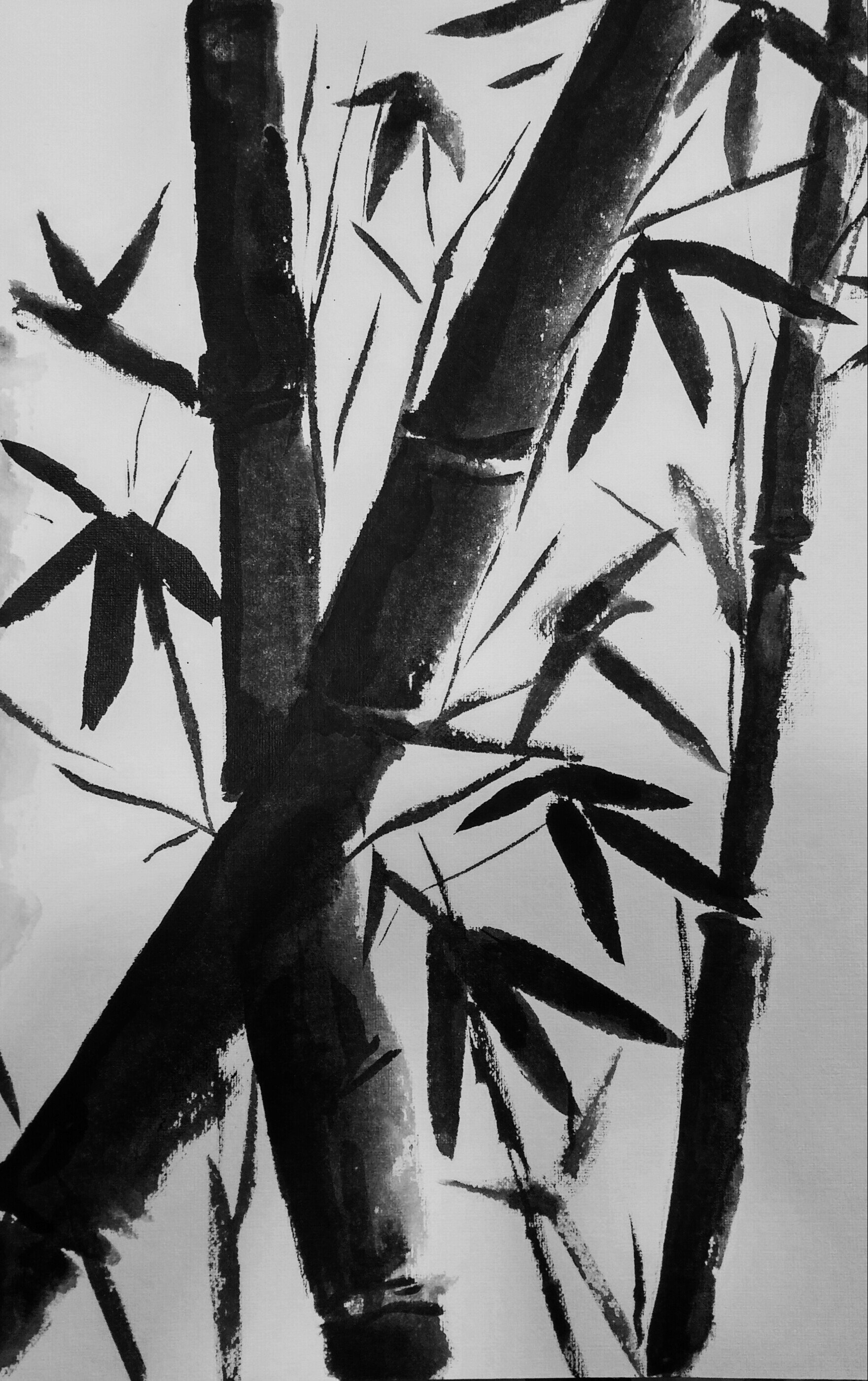 1761x2803 Black Ink Bamboo Painting Original Myartspace Tictail - Black Ink Painting
