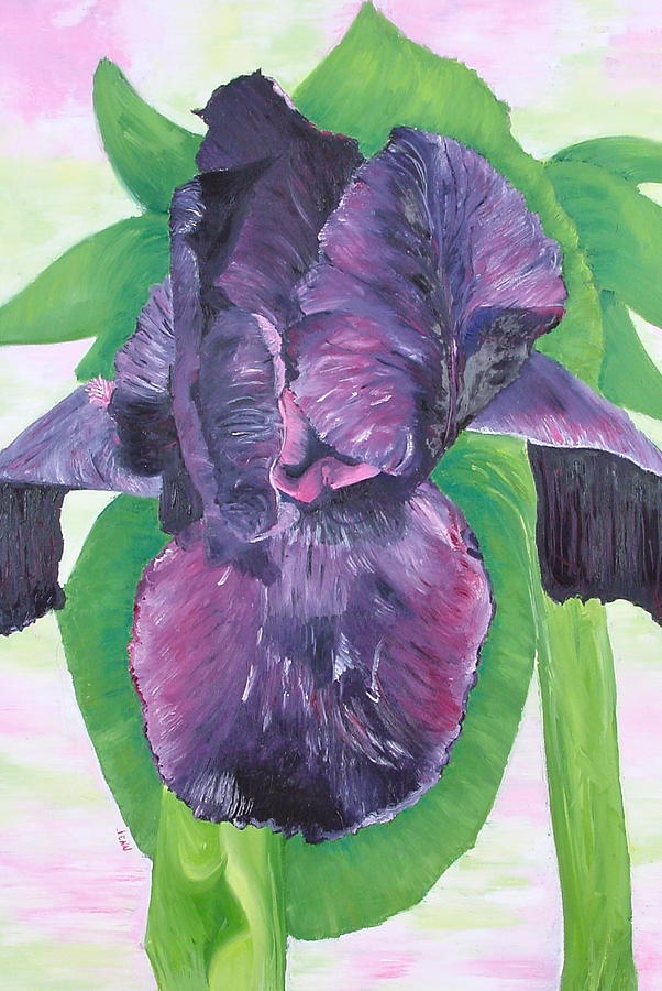 602x900 Black Iris Painting By Jennifer Ryan - Black Iris Painting