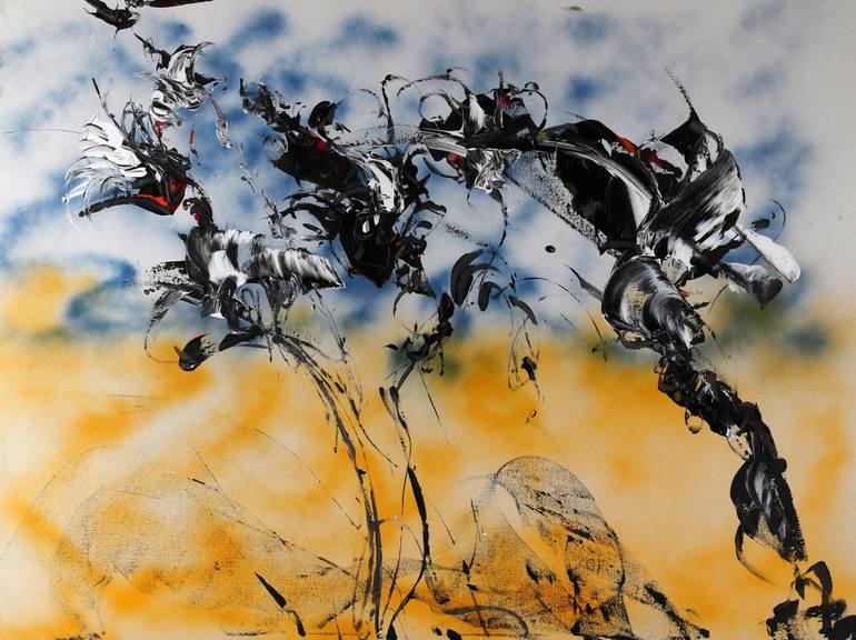 770x576 Saatchi Art Black Iris Painting By Bharat Thakur - Black Iris Painting