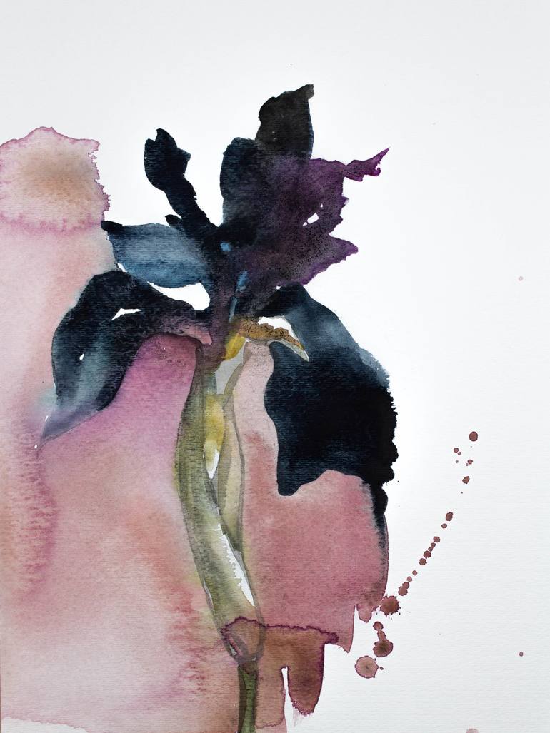 770x1027 Saatchi Art Black Iris Painting By Elizabeth Becker - Black Iris Painting