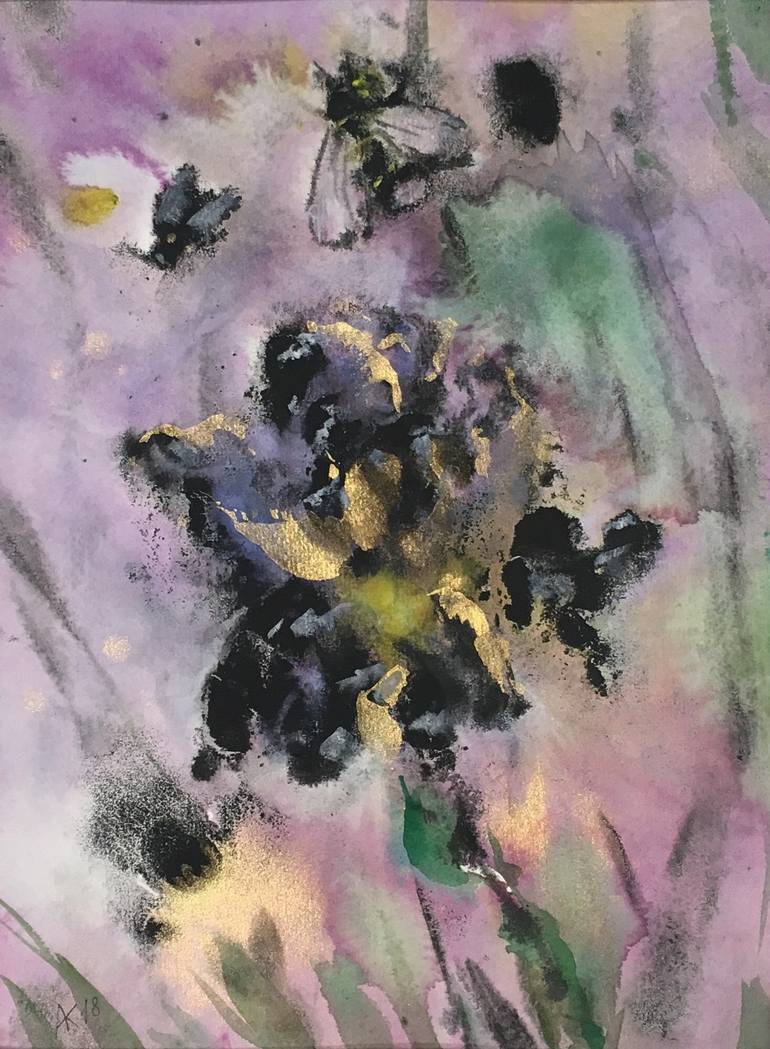 770x1049 Saatchi Art Black Iris. Original Watercolor Painting By Andrey Kryuk - Black Iris Painting