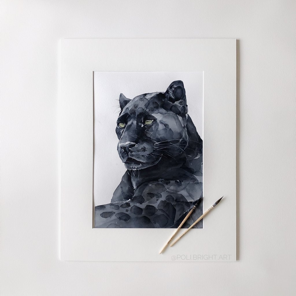 1024x1024 Black Jaguar - Black Jaguar Painting