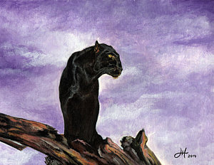 300x232 Black Jaguar Paintings Fine Art America - Black Jaguar Painting