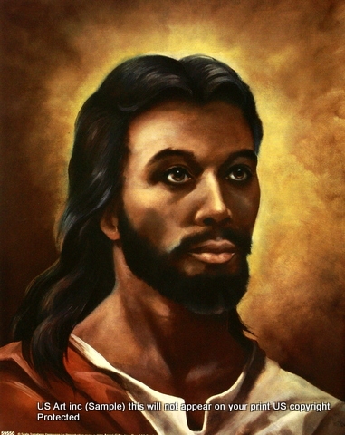 381x480 8x10 Inch Black Jesus African American Black Art Print In Jesus - Black Jesus Painting