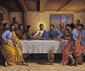300x250 The Last Supper By Sarah Jenkins Poster Print Black Jesus - Black Jesus Painting