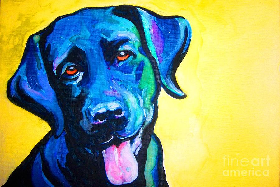 900x602 Black Labrador Art Painting By Ken Huber - Black Lab Painting