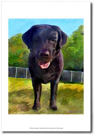 300x428 Labrador Retriever Gifts Black Lab Art Prints, Posters, Paintings - Black Lab Painting