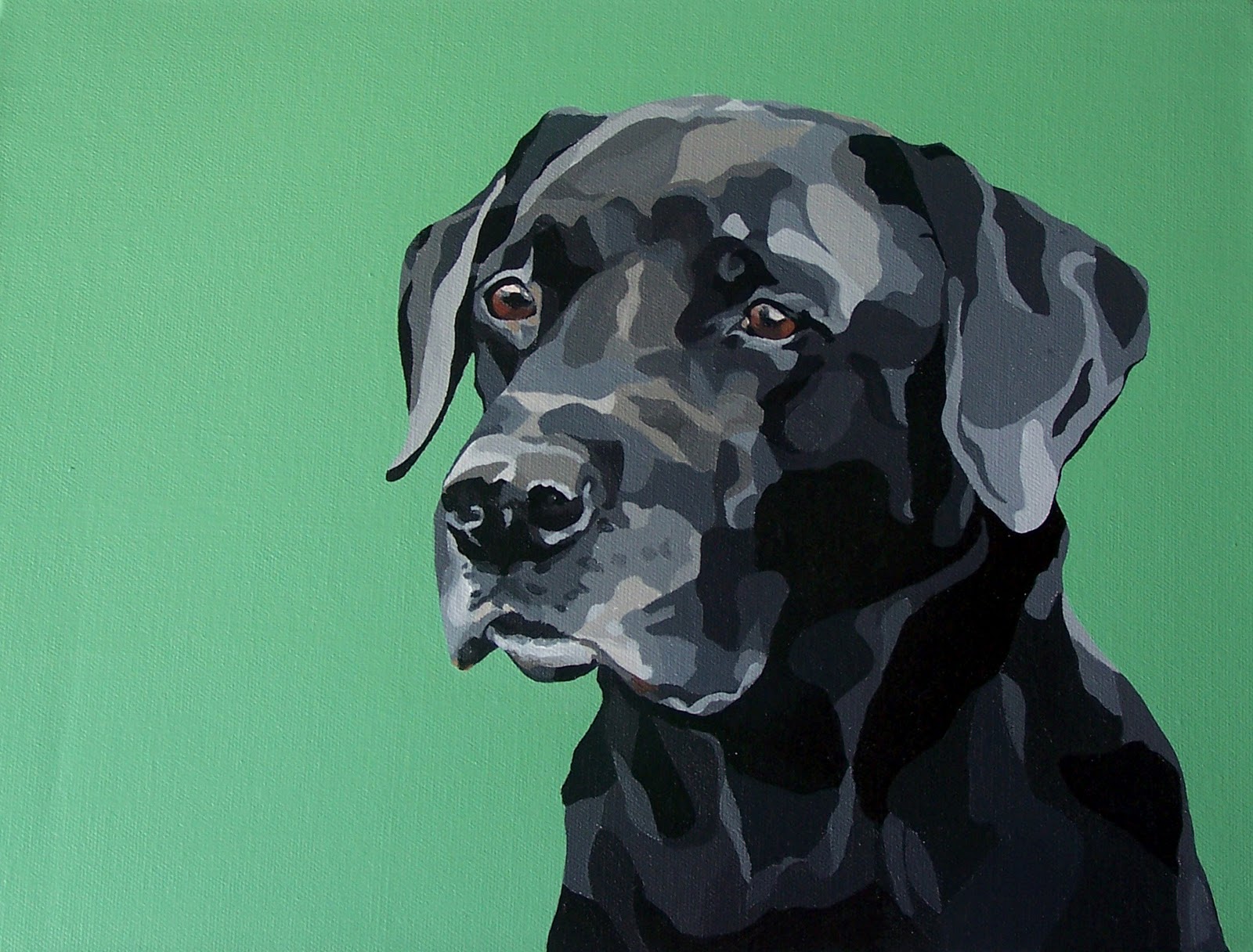 1600x1216 Pet Paintings Harry (Black Labrador) - Black Lab Painting