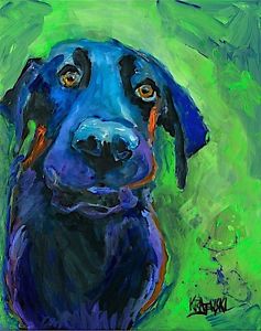 237x300 Labrador Retriever 11x14 Signed Art Print Rjk Painting Black Lab - Black Labrador Painting