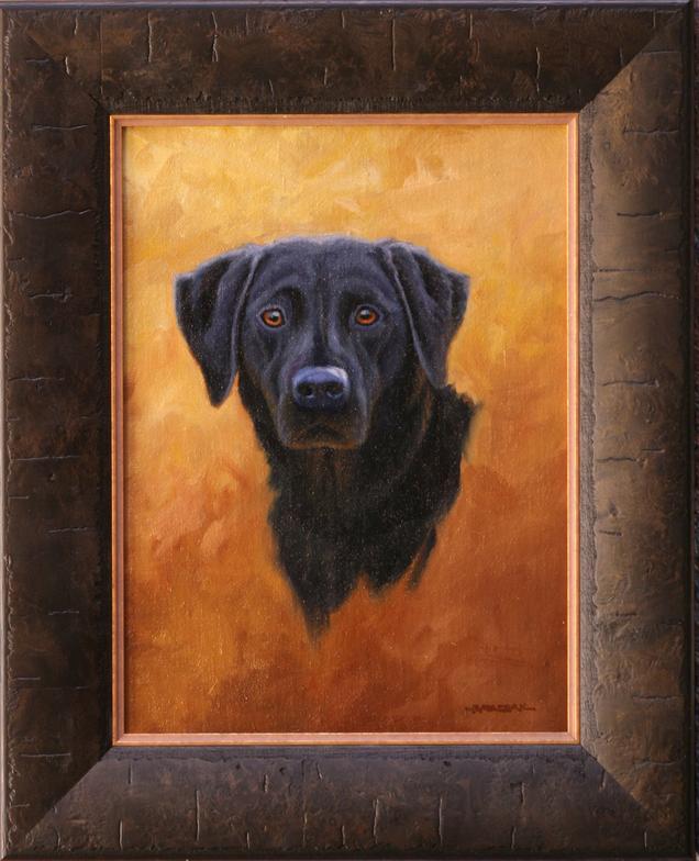 636x784 Black Lab Labrador Oil Painting By Minnesota Wildlife Artist Jim - Black Labrador Painting