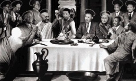 477x285 Mandela Portrayed As Jesus In London Painting - Black Last Supper Painting