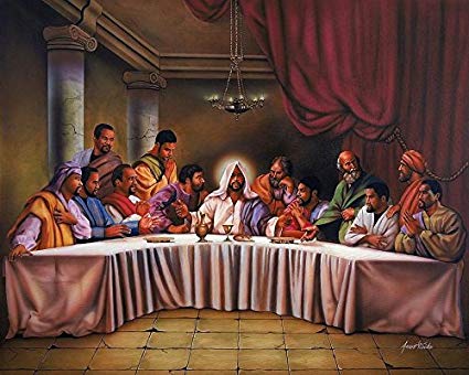 425x340 The Last Supper (Black Jesus) By Aaron And Alan Hicks - Black Last Supper Painting